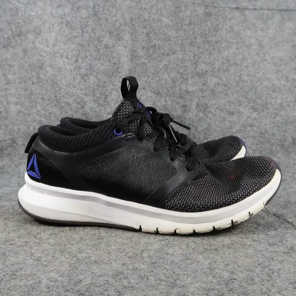 Reebok Shoes Womens 8.5 Athletic Trainers Running Sport Sneakers Black Lace Up - Picture 1 of 12